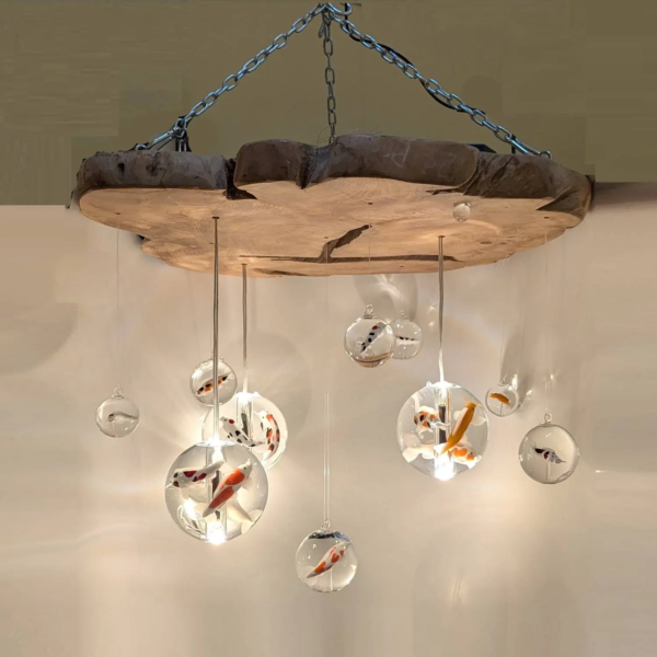 Lamp met Koi karpers